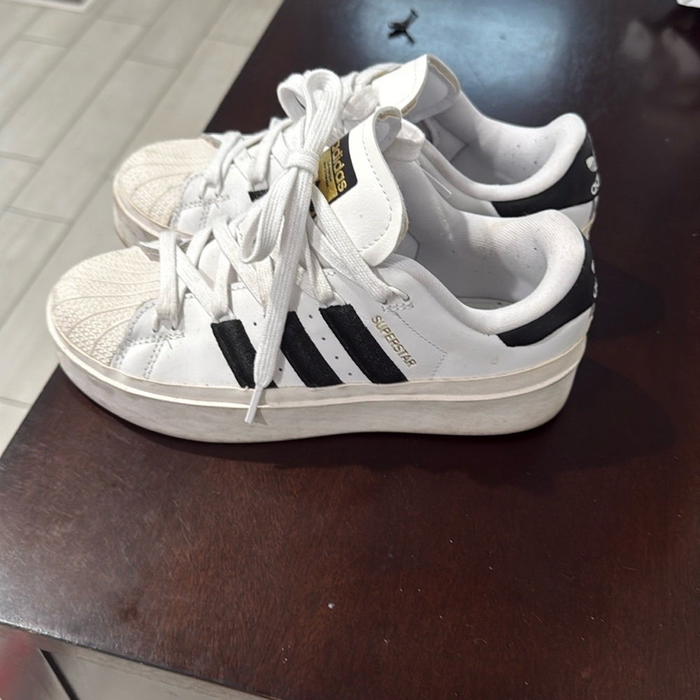 adidas White and Black Women's Platform Sneakers